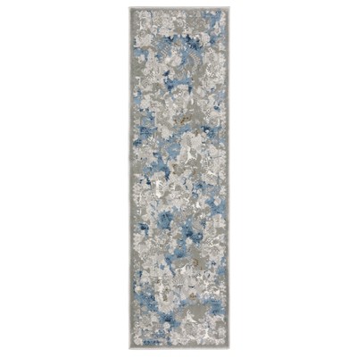 Oriental Weavers Easton 3313Q Grey/ Blue Indoor Area Rug - 2'3" x 7'6"