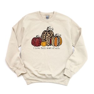 Simply Sage Market Women's Graphic Sweatshirt I Love Fall Most Of All Pumpkins - 1 of 2