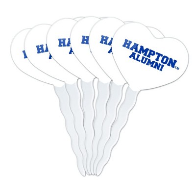 Hampton University Pirates Alumn Heart Love Cupcake Picks Toppers Decoration Set of 6