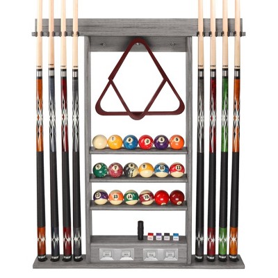 Gse Wooden Wall Mounted Pool Cue Stick Rack With Score Counter, Hanging ...