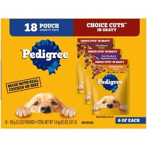 Pedigree Choice Cuts in Gravy Variety Pack Pouch Wet Dog Food - 3.5oz/18ct - 1 of 4