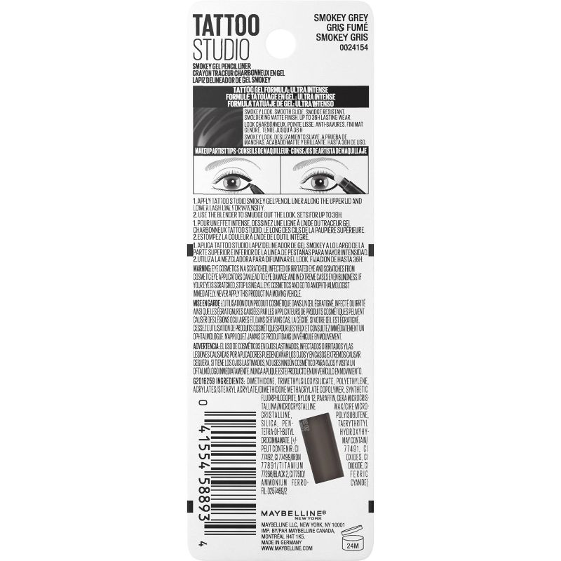Maybelline Tattoo Studio Automatic Gel Pencil Waterproof Eyeliner - 0.01 oz, 6 of 15