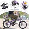 RISOKEYS 7 Speeds Lightweight Steel Frame Foldable Bike 20 Inch Bicycle Tire for Women Men Seniors Students Youth Adult,Purple - 2 of 4
