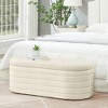 NicBex Oval Teddy Fabric Storage Ottoman Bench,Upholstered Storage Ottoman with Safety Hinge,Modern Storage Bench for Living Room,Bedroom - 2 of 4