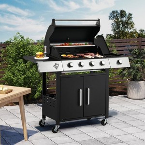 EROMMY 4-burner Propane Gas Grill With Side Burner - 1 of 3