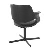 Vintage Flair Swivel Accent Chair Black - LumiSource: Upholstered Faux Leather, Metal Frame, 250lb Capacity - 3 of 4