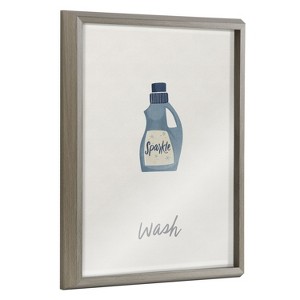 Kate and Laurel Blake Wash Framed Printed Glass by Elizabeth Silver, 16x20, Gray - 1 of 4