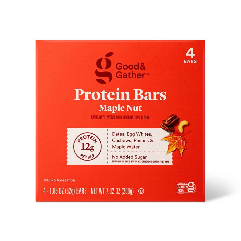 Protein Bars Maple Nut - 7.33oz/4ct - Good &#38; Gather&#8482;, 1 of 6