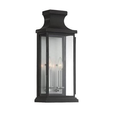 Black Traditional Outdoor/Indoor Dimmable Lantern with Clear Glass