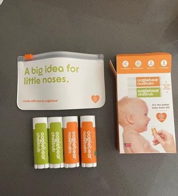  oogiebear Chest rub and Nose Balm - Gentle Infant Care kit with  a chestrub and nosebalm (0.2 Ounces Each) with Travel Pouch : Baby