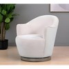 HomeRoots 27" Off White Fabric Swivel Barrel Chair - 2 of 4