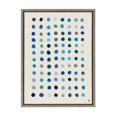 Meditation 5 Gray and Blue Abstract Canvas Print, 18x24