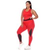 Plus Size Cut Out Back Mesh Sports Bra & Leggings Set - White Mark - 2 of 4
