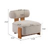 CAVINAS 27.25" Modern Boucle Lounge Chair,Soft Upholstered Reading Chair with Solid Wood Frame,Rolled Backrest,Accent Chair for Living Room,Office - 3 of 4