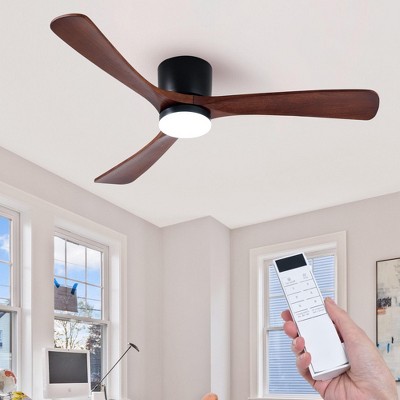 HUMHOLD Wood Ceiling Fan with Lights and Remote for Bedroom, Living Room
