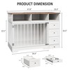 Whizmax 48" Farmhouse Dog Crate Furniture - Kennel Table with Storage Drawers & Food Bowl, Heavy Duty Pet Crate for Medium/Small Dogs - 2 of 4
