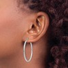 Black Bow Jewelry 2mm, 14k White Gold Square Tube Round Hoop Earrings, 40mm (1 1/2 Inch) - 3 of 4