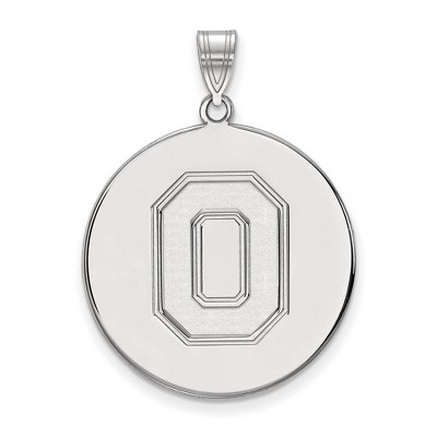 Black Bow Jewelry 14k White Gold Ohio State Buckeyes NCAA Extra Large Pendant