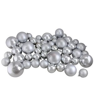 Northlight Shatterproof Christmas Ball Ornaments - 2.25" to 4" (100mm) - Silver Splendor - 50ct - 1 of 4