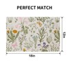 Aoibox Boho Placemats Set of 4, Linen Fabric Floral Place Mats for Kitchen Dining, Farmhouse Rustic Cloth Table Mats, Washable Botanical Party D¹Ècor - 3 of 4