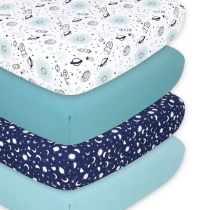 The Peanutshell Baby Fitted Crib Sheet Set, 4-Pack - 1 of 4