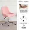 Lyngins Ergonomic Office Chair with Gold-Plated Five-Claw Chair Legs, Modern Teddy Fabric Home Office Desk Chairs, Adjustable Height Computer Chair - 2 of 4