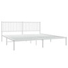 vidaXL Metal Bed Frame with Headboard Double Bed Base White 76"x79.9" King - 4 of 4