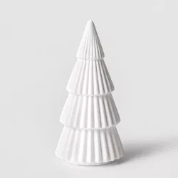 10.5" Flocked Tree Decorative Figurine White - Wondershop™