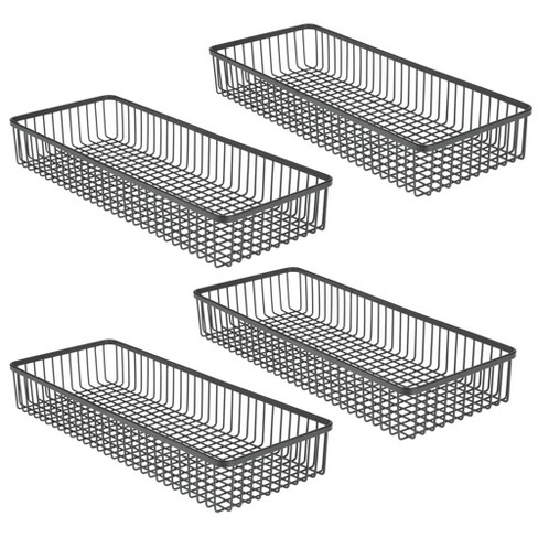 Mdesign Metal Kitchen Cabinet Drawer Organizer Tray 15 Long 4 Pack Black Target