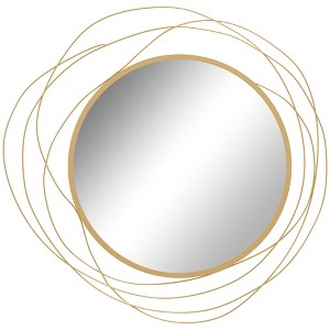 CAVINAS Round Wall Mirrors with Metal Frame,Modern Art Decor Accent Mirror,Decorative Mirror for Living Room,Bedroom,Entryway,Office - 1 of 4