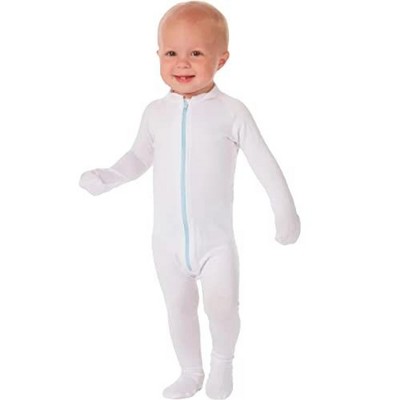 AD Rescue Wear Eczema Clothing for Toddlers - White Long Sleeve Bodysuit for Young Kids - Itch Relief, Ultra-Soft (6-9 Months)