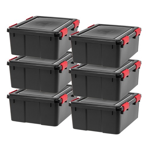 IRIS USA 4Pack 46.6qt WEATHERPRO Airtight Plastic Storage Bin with Lid and  Seal and Secure Latching Buckles 