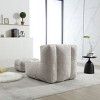 Velvet Bean Bag Chair with Ottoman and Foam Padding, Soft Lazy Sofa for Adults and Kids, Lightweight and Compressed-Baofuwish - 3 of 4