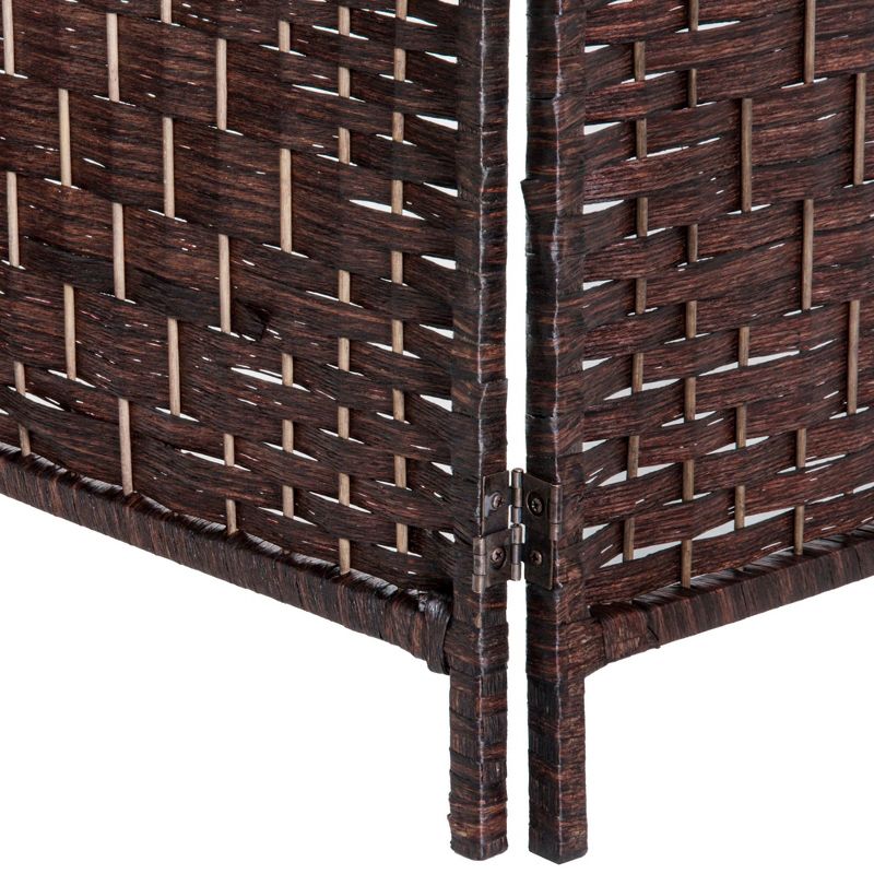 HOMCOM 6' Tall Wicker Weave 3 Panel Room Divider Privacy Screen, 5 of 7