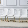 DOMETOUR Modern White PU Leather Dining Chairs with Gold Legs, Set of 4, for Kitchen, Living Room, Bedroom, Office - 2 of 4