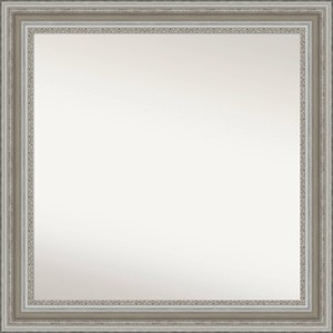 32" x 32" Non-Beveled Parlor Silver Wall Mirror - Amanti Art: Modern Square, Polystyrene Frame, Wall Mounted - 1 of 4