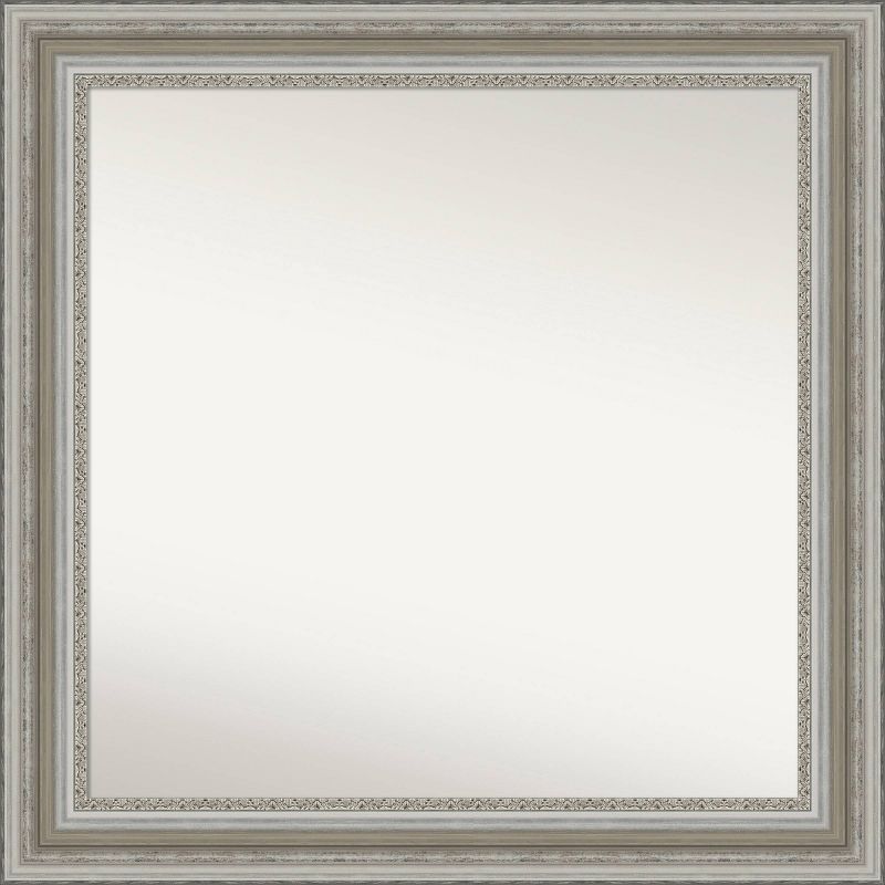 32&#34; x 32&#34; Non-Beveled Parlor Silver Wall Mirror - Amanti Art, 1 of 10
