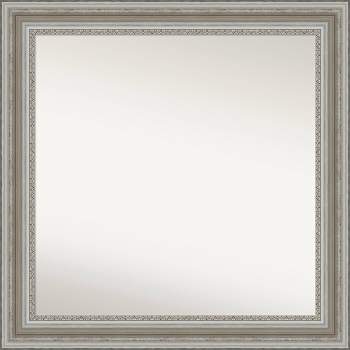 32" x 32" Non-Beveled Parlor Silver Wall Mirror - Amanti Art