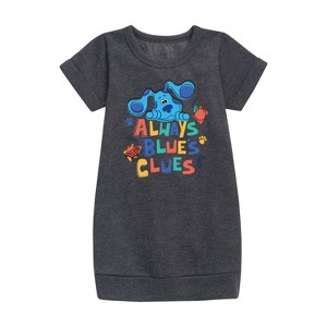 Girls' - Blue's Clues & You! - Always Blue's Clues Graphic Short Sleeve Fleece Dress - 1 of 2