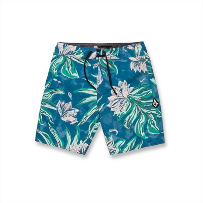 Volcom Boys Polydactal Mod Boardshort Trunks, Aged Indigo - 24