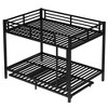 NicBex Full/Full Bunk Bed with Trundle,Metal Bunkbeds with Ladder&Guardrail,Space-Saving Bunk Bed Platform for Teens&Adults,350/500lbs Max,Black - 4 of 4