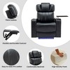 PU Leather Power Recliner with Bluetooth Speaker, LED Lights, USB Ports, Cooling Cup Holder and Swivel Tray for Home Theater Seating - 3 of 4