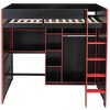 Polibi Full Size Gaming Loft Bed with RGB LED Lights, Desk, Open Wardrobe, Shelves & Storage Compartments - 4 of 4