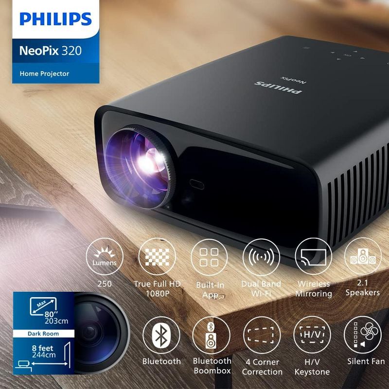 Philips  P-MICRO  PicoPix Micro Projector, LED DLP long Battery Life, Wi-Fi Screen Mirroring, 2 of 6