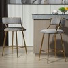 Sapphtopaz Modern Bar Stools Corduroy Dining Chairs Counter Height Bar Stools with Footrest High Chair Set of 2 for Kitchen Island, Dining Room - 4 of 4