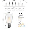 Itopfox Outdoor String Lights with 32 Antique LED Bulbs, IP65 Waterproof Hanging Cafe Market Lighting, Dimmable Warm White 2700K - 2 of 4
