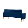 65'' Velvet Minimalist Loveseat Sofa with Metal Legs, Includes Cushions, Suitable for Living Room or Bedroom - 2 of 4