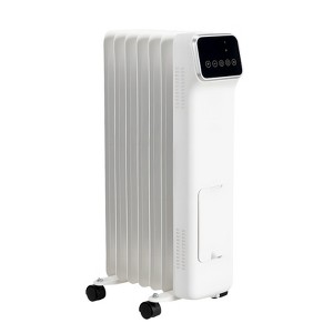 ROVSUN 1500W Oil-Filled Radiant Radiator, Oil Heater with Adjustable Thermostat, Remote & APP Control, Tip-Over Protection for Indoor Use, Home,White - 1 of 4