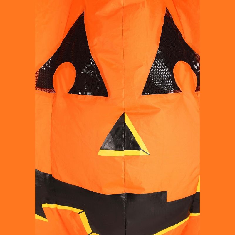 HalloweenCostumes.com One Size Fits Most   Adult's Grinning Inflatable Pumpkin Costume, Black/Orange/Green, 3 of 4