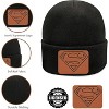 Beanie for Kids and Adults Winter Hat – Beanie with Superman Leather Patch Licensed (One Size) - 3 of 4